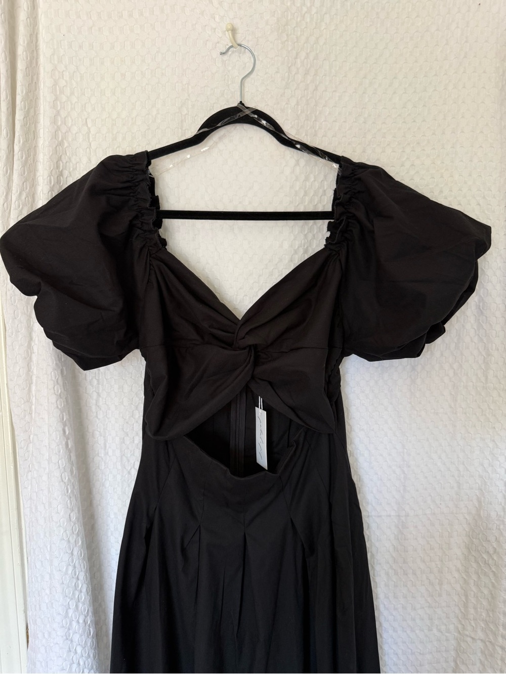 Petal & Pup Maria Puff Sleeve Cutout Midi Dress Black XL NWT - Picture 5 of 10